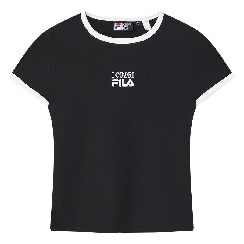 FILA Women's Ribbed Slim-Fit Short Sleeve T-Shirt