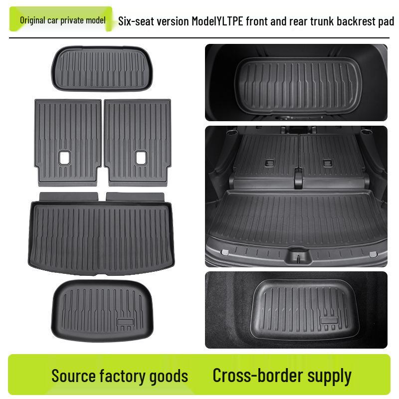 Tesla Model Y 6-Seater Trunk & Backseat Mats - Front, Rear, and TPE Backrest Pads