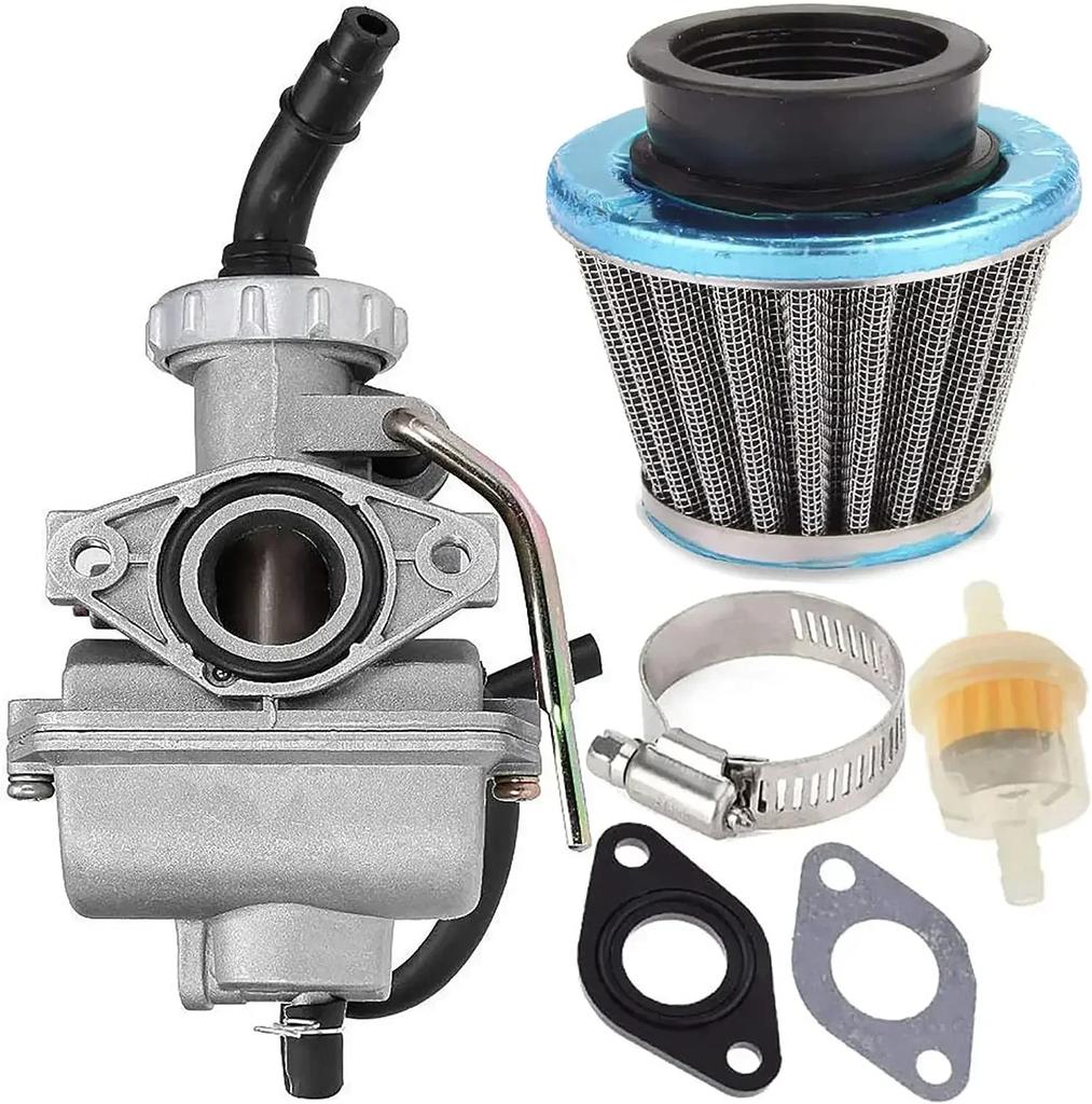 PZ20 Carburetor 50cc 70cc 90cc 110cc 125cc CRF80F XR50R 4 Stroke Engine ATV UTVs Honda with Air Fuel Filter