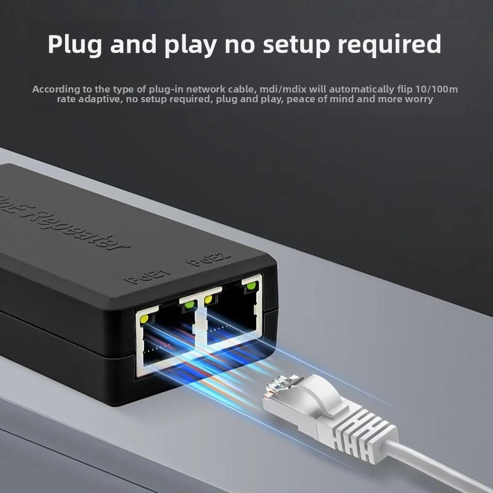 2portový gigabitový POE extender 10/100/1000Mbps IEEE 802.3af/at PoE Repeater Pro napájení IP kamer pro dohled CCTV