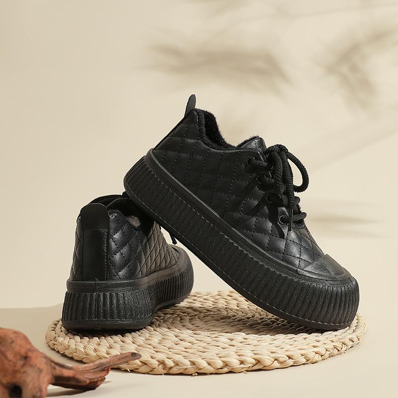 

Импортные женские хлопковые туфли, зимние новые, легкие, повседневные, женские бисквитные туфли, высокие, бархатные, теплые, женские зимние сапоги 35 красный