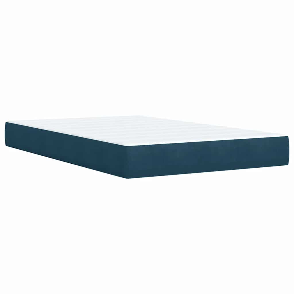 Box Spring Bed with Mattress Blue 120 x 190 cm Velvet