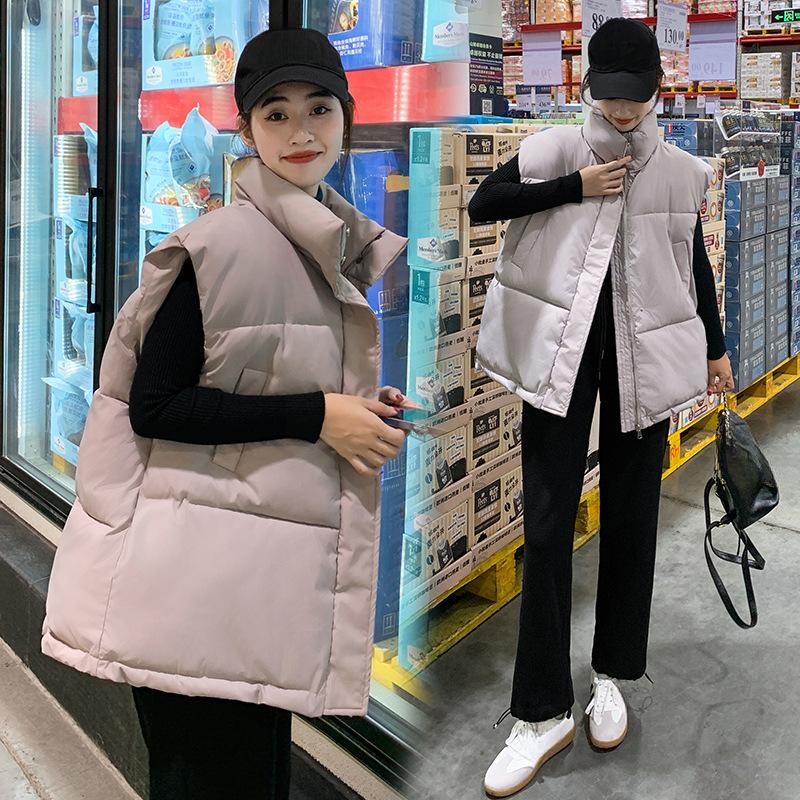 Plus Size Cotton Waistcoat Women's Short Loose Shoulders Outside Wearing Cotton Vest Autumn and Winter Drop Shoulder Cotton Waistcoats