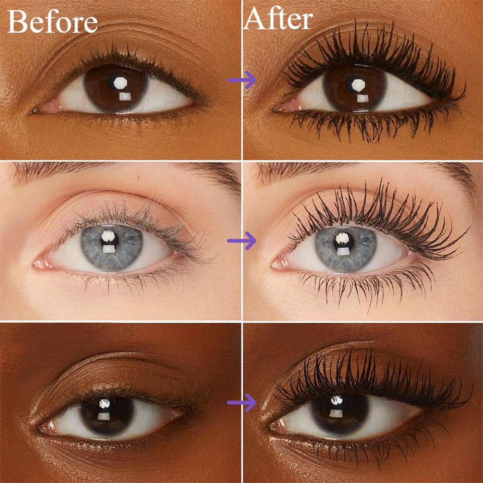 5D Wasserdichte Farbige Mascara - Volumenverleihend, Verlängernd, Wischfest, Lebendige Farben Schwarze Mascara Wasserdichte Mascara Augen-Make-up