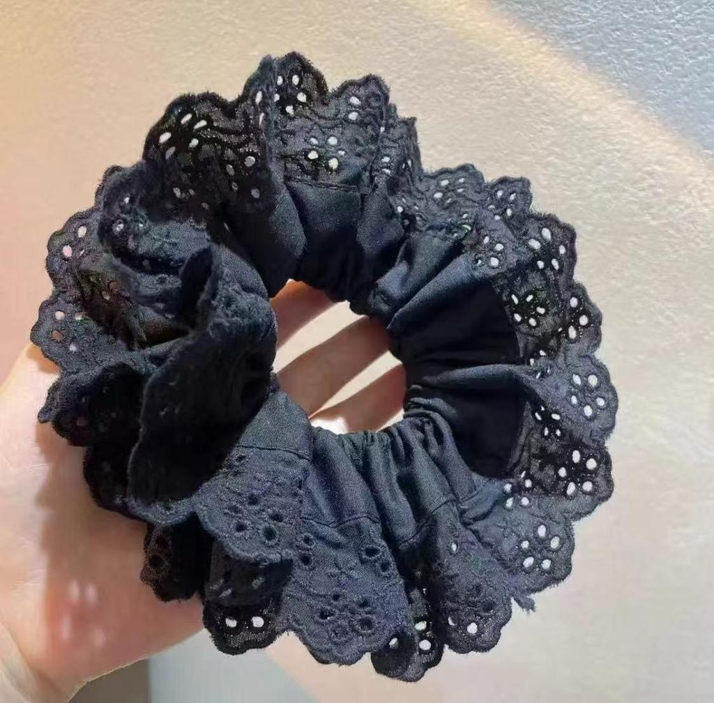 Double-Layer Lace Flower Lolita Hair Tie - Romantic French Style Hair Accessory for Women