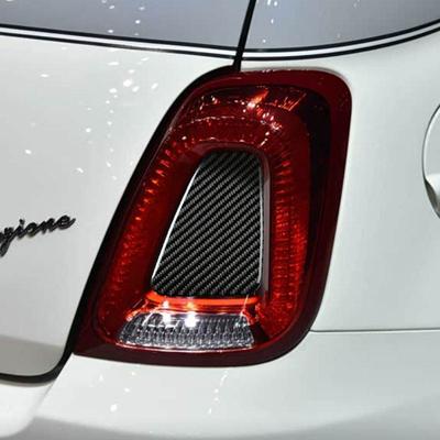 2pcs Soft Carbon Fiber Car Rear Tail Light Cover Interior Accessories Trim For Fiat 500 Abarth 595 695 2017 2018  -