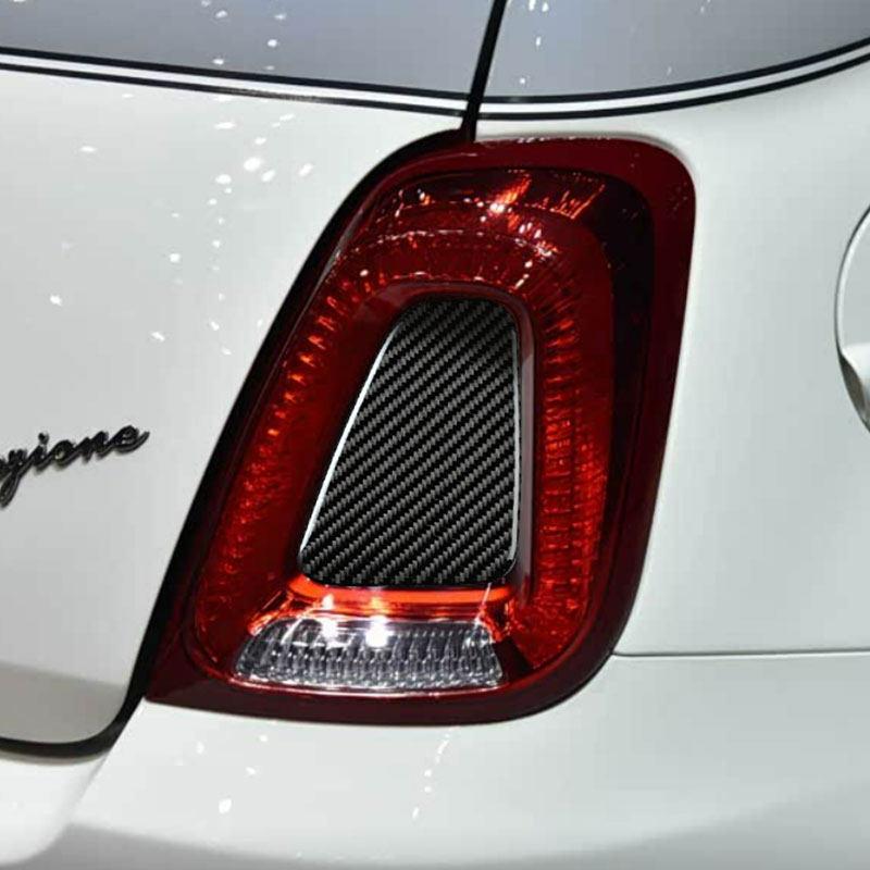 

2pcs Soft Carbon Fiber Car Rear Tail Light Cover Interior Accessories Trim For Fiat 500 Abarth 595 695 2017 2018 -