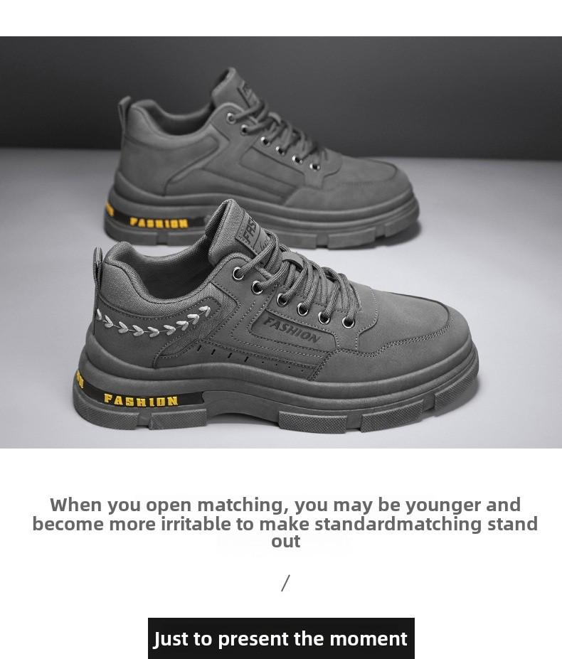 Herren Low-Top Retro Martin Stiefel - Herbst Dicksohlige Motorrad- & Outdoor-Sportschuhe