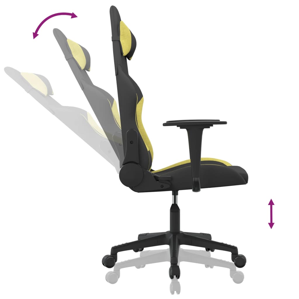 Gaming Chair Black and Light Green Fabric