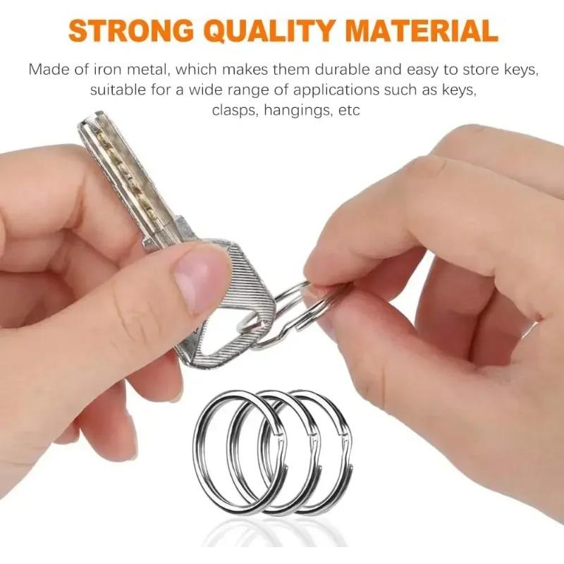 20/100pcs Stainless Steel Key Ring Key Chain 25mm Round Flat Round Split Keychain Polished Metal Blank Circle For DIY Findings