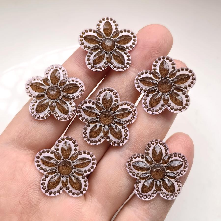 10 Pieces of Charming 25mm Flower Shaped Rhinestone, Suitable for Jewelry Making DIY Local Ear Decoration Accessories