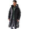 Li Ning Sports Lifestyle Series Brand Logo Comfortable Casual Loose Cold Resistant Warm Outdoor Long Down Jacket Men Outerwear Black AYMU095-1