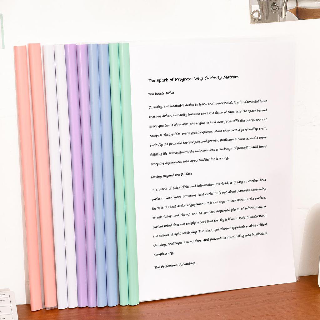 Morandi Transparent Office Document Organizer with Triangle Rod Clip