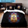 Football Villa Design 3PCS Print Bedding Set, Includes A Duvet Cover and Two Pillowcases for Bedroom, Dormitory, Suitable for All Seasons