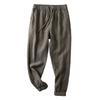 100! Natural Pure Linen! Export Original Tail Single Cut Label Goods Spring and Summer Men Loose Drawstring Casual Pants Linen Pant