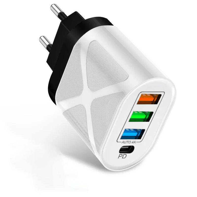 PD33W QC3.0 65W GaN Multi-port Fast Charging European Standard Charger with 9V/12V Support
