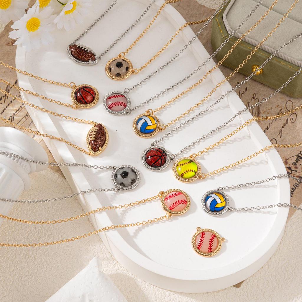 Retro Basketball Pendant Necklace – Sporty, Niche Design for Women