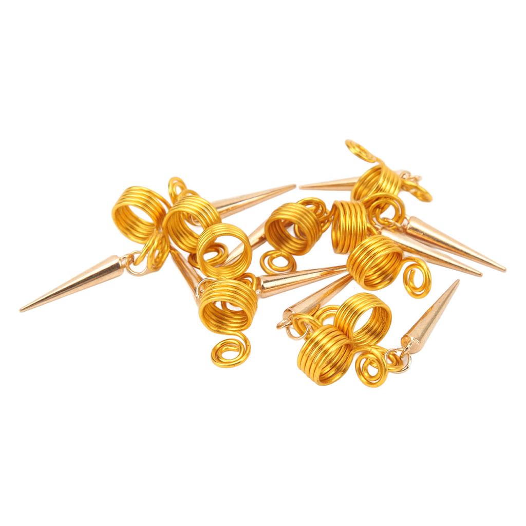 10 Stück Dreadlocks Perlen Modische Goldene Bartperlen für DIY Armband Halskette Schmuck Haardekoration