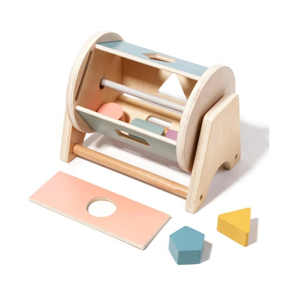 New Montessori Macarone Color Spinning Drum Match Coin Box Permanent Box Round Rectangular Box Kids Sensory Toys for Baby Gifts