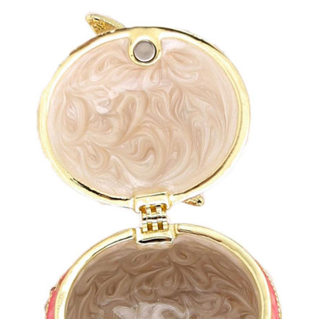 Bow Knot Style Trinket Box Luxurious Rhinestones Vintage Jewelry Box for Earrings Necklaces Rings Pink
