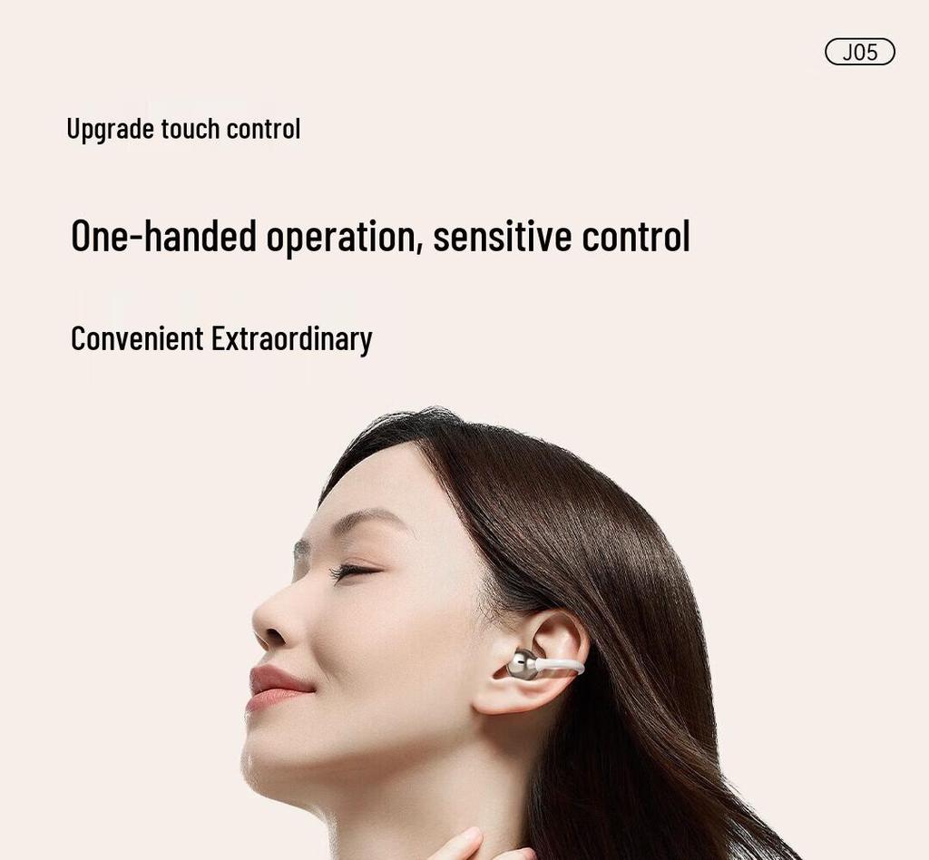 Newman OWS-J05 Wireless Clip-on Earphones: Noise Reduction, Sound Leakage Prevention, Bluetooth Flash Connect, Waterproof for Sports.