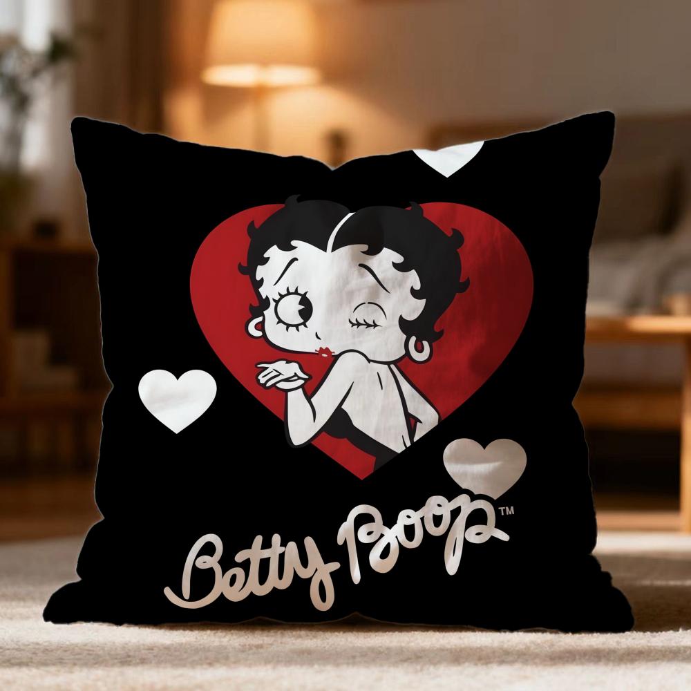 

Hot B-BBetty Boop Cushion Cover Soft Washable Pillow Case Multi-Scene for Couch Bed Travel Office Use 30cmx30cm