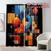 2pcs, 2D FLAT PRINTING Curtains (Without Rod) Cosmic Geometry Print Popular Curtains Prints Light Filtering Curtains Thermal
