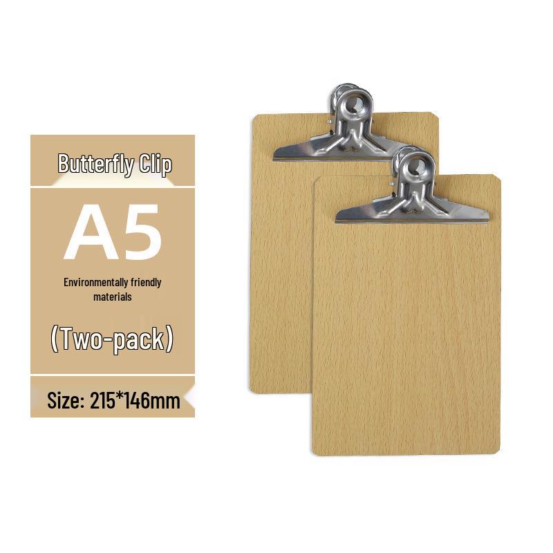 5 Wooden Clipboards Set: Includes 4 Clipboards with Pen Holders, 5 Writing Pads, and 16 File Boards for Restaurant Order Management