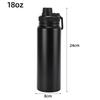 12/18/25/32oz 304 Stainless Steel Insulated Water Bottle, Matte Black Flask with Carry Handle Lid for Sports