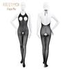 Feimu Halter Neck Åpen bryst Skrittløs Bodystocking 6676 - Sexy undertøysuniform