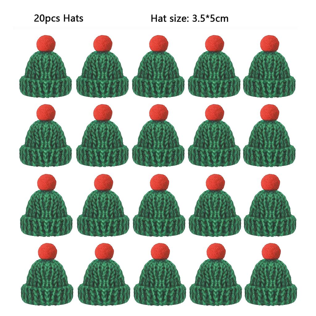 10/20pcs Mini Santa Hat & Scarf 2025 New Christmas Costume for Cat Rabbit Doll Lollipop Bottle DIY Xmas Party Dinner Decoration