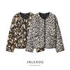 Jnleaog Autumn New Women's Snakeskin Fashion Design Print Snap Button Long Sleeves Jacket 8110506