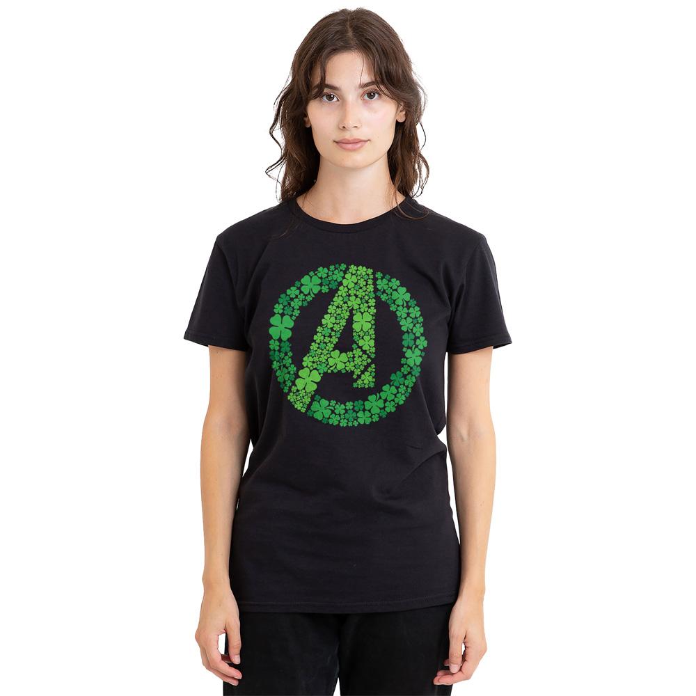 Avengers Unisex Adult Logo Shamrock St Patricks Day T-Shirt