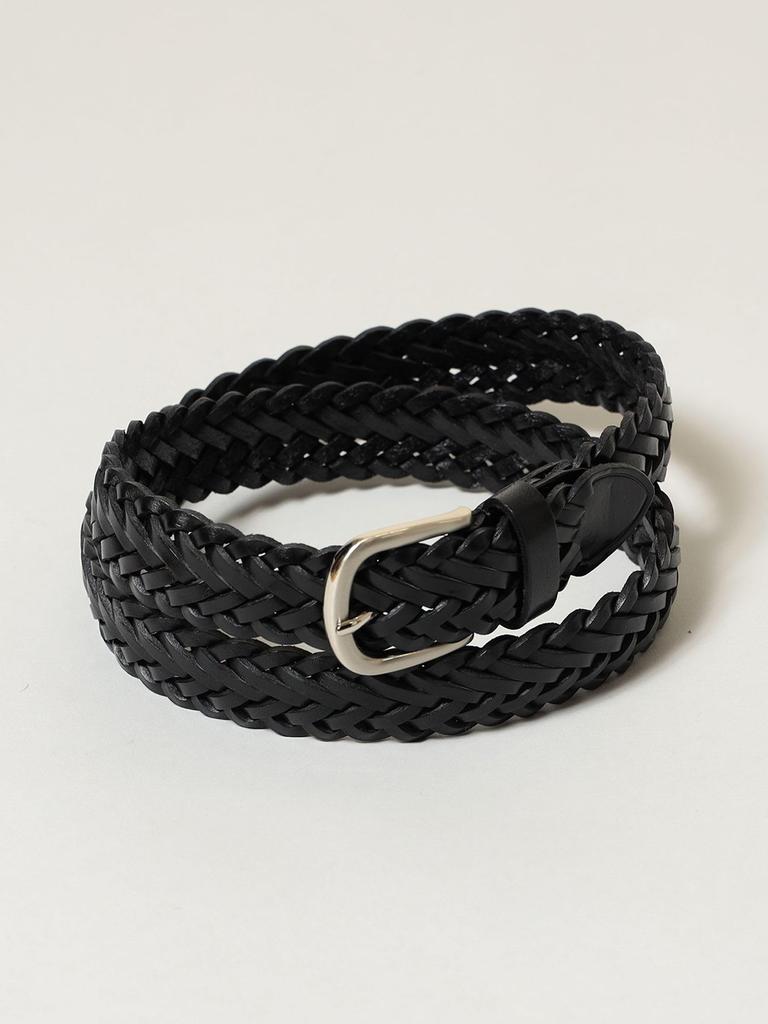 [BEAMS HART] Leather Belt, Leather Mesh Belt, Men's, BLACK, Size M