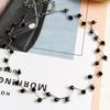 2024 New Arrivals Hot Fashion Black Crystal Necklace Kolye Collier Simple Cross Strand Beaded Chokers Necklaces Women Jewelry