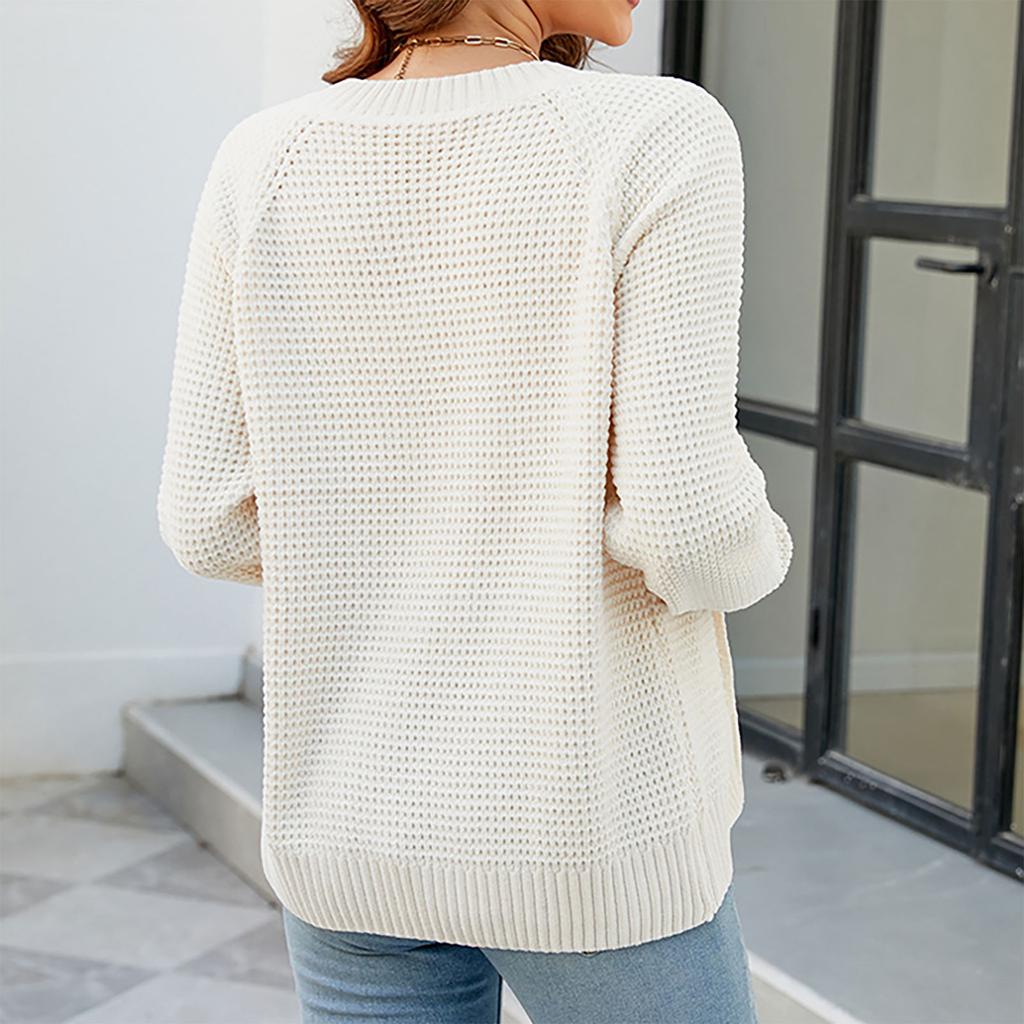 Damen Langarm Pullover Jacke Full Zip Up Locker Strickpullover Strickjacke Outfits