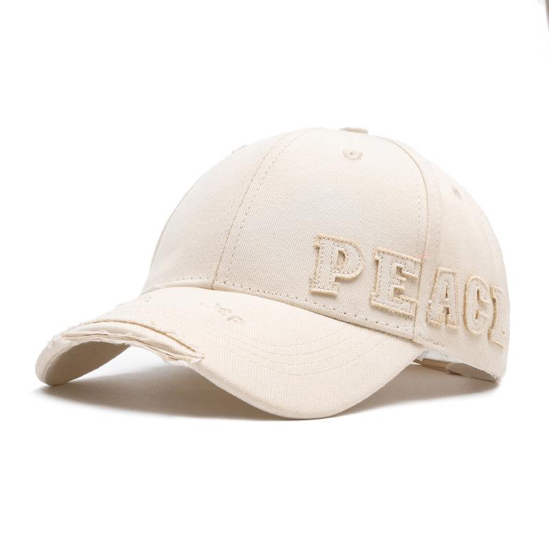 Hole Embroidered Letter Baseball Cap Spring Autumn Cap Unisex Outdoor Sunscreen Hat For Men Women