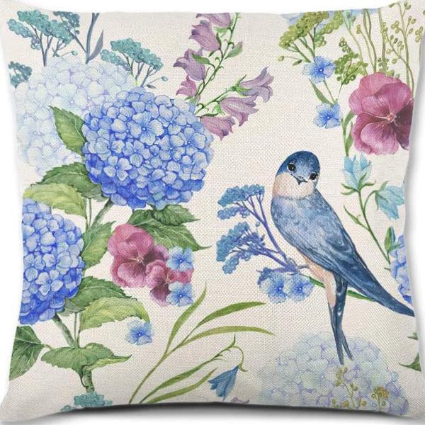 Year Daisy Flower Linen Pillow Case Home Decor Hydrangea Sofa Pillow Cushion