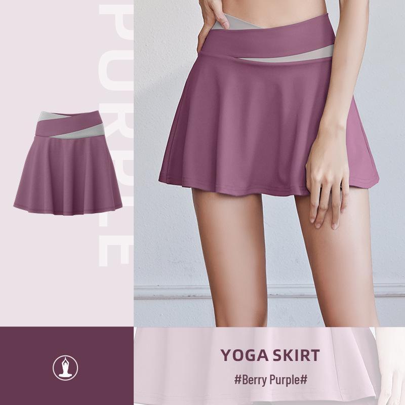 Quick-Dry Colorblock A-Line Skort for Outdoor Sports & Yoga