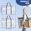 2 Sacs de Rangement pour Grands Posters avec Poche et Poignée 120x90cm Sac Portfolio d'Art Transparent Porte-Tableau d'Affichage pour Salle de Classe