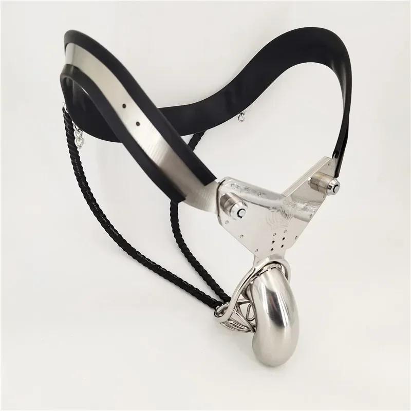 Manyjoy New EMCC Chastity Belt Male Penis Lock Device Adjustable Waist Invisible Underwear Strapon Pants Metal Chastity Device