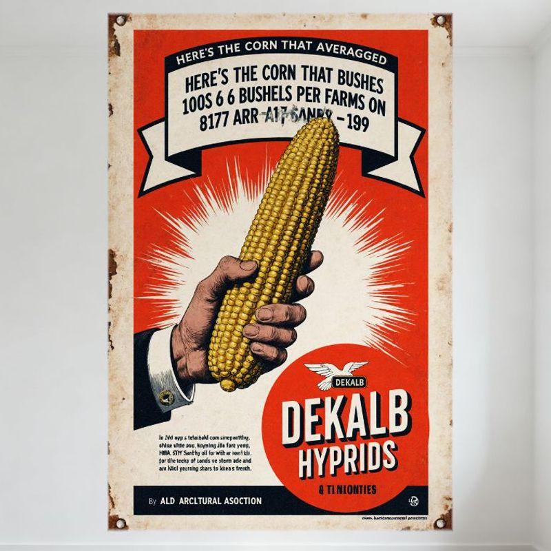 Винтажная жестяная вывеска-реклама кукурузы DeKalb Hybrids, Ретро-металлический плакат сельскохозяйственной направленности для бара, дома, кафе, настенный декор, Dist 20x30cm（7.8x11.8inch）