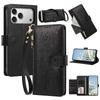 Fashion Long Lanyard Flip Leather Phone Case For iPhone 17 Pro Max 17E 16 Plus 15 14 13 12 Zipper Wallet Card Back Cover Coque