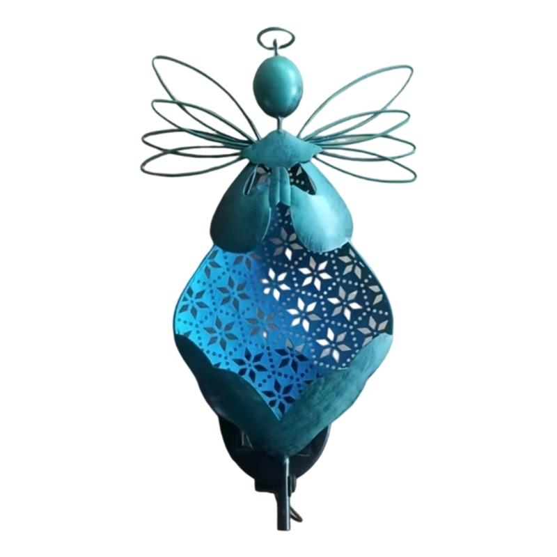 User Friendly Angel Shape Solar Pathway Light IP65 Protection Walkway Light Iron Texture Solar Angel Statue Light