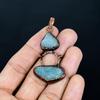 Aquamarine Copper Electroformed Pendant, Handmade Gemstone Pendant Jewelry, Gifts For Wife Brand New Pendant