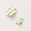 50pcs/lot 14K 18K Real Gold Leather Cord Crimping End Cap Clips Bracelet Fold Crimping Clasp Beads For Jewelry Handmade Findings
