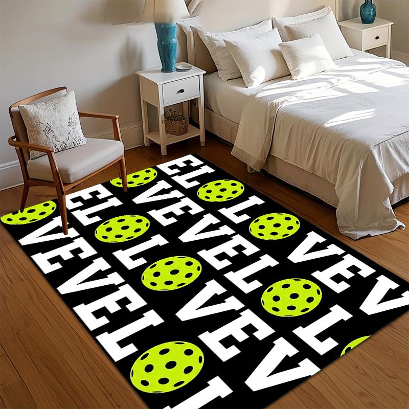 Pickleball Lover Gift Doormat LOVE Pickleball Pattern Sports Themed Entryway Rug Housewarming Gift for Pickleball Players Decor 40cm x 60cm