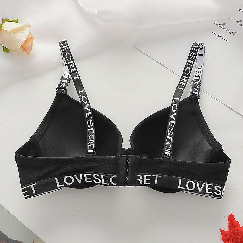 European and American Style Women Sexy Lingerie Set Beauty Back Bra and Panties Set Push Up Underwear Set Adjustable Letter Strap Bra Set
