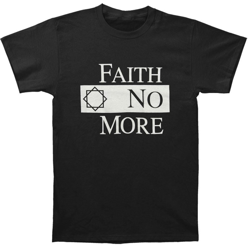 Men s Faith No More Classic Logo Black Slim Fit T-shirt Small Black XXL