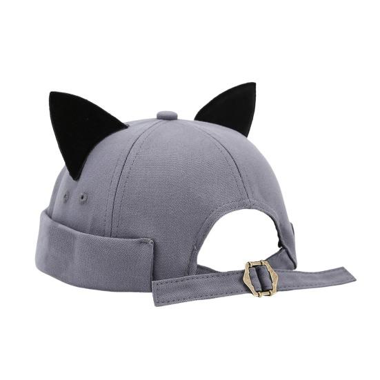 Adjustable Streetwear Cap Brimless Cat Ear Hat, Cute Docker Cap, Skullcap, Stylish Size Street Hat Sailor for Women Men Casual Wear Durable